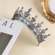 1pc Retro Men's Crown Headpiece, Unisex Queen Half-Circle Metal Crown, Party Hair Accessory - Multicolor - View 12