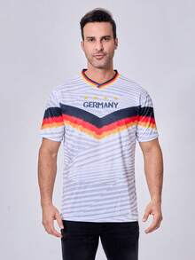 SURUIDA Maillot de soccer Allemagne Coupe du Monde, hommes et jeunes, T-shirt de sport d'extérieur, de fitness et de course, convient pour l'entraînement de soccer, les matchs, les passionnés de soccer, cadeau pour hommes - Blanc - Voir 4