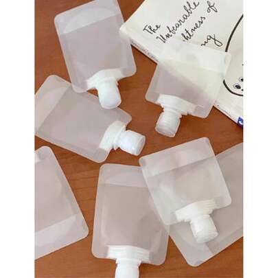5pcs/10pcs/20pcs Reusable Portable Cosmetic Squeeze Pouches, Liquid Dispensing Bottles, Suitable For Travel Dispensing Bottles