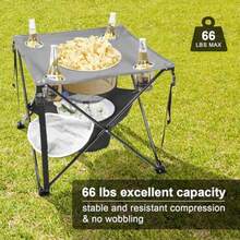 CAMPHILL Mesa de camping plegable ultraligera y portátil con bolsa de transporte y soporte para tazas para exteriores picnic barbacoa cocina festivales playa uso doméstico - como en la foto - Ver 5