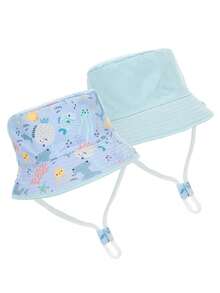 1pc Kids Printed Reversible Bucket Hat, Unisex Daily Wear Sun Protection Bucket Hat For Boys & Girls - Multicolor - View 13