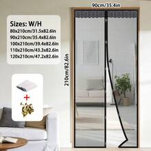 1pc Magnetic Mesh Curtain, Anti-Mosquito Net, Pet Friendly Scratch Resistant, Lace Trim Design, Suitable For Bedroom, Kitchen, Balcony, Etc. - Mesh Lace - View 2