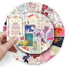 50pcs Cartoon Fantasy Dream Stickers, Cute Retro Aesthetic Sticker Set, Retro Watercolor Fashion Ins Stickers, Scrapbooking Stickers, Waterproof Vinyl Stickers, Bulk, Suitable For Water Bottles, Skateboards, Luggage, Laptops, Bumpers, Theme Party Supplies - 多色的 - 查看 7