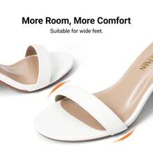 Women Ankle Strap Low Heel Pump Sandals - Open Toe, Chunky Block Heel, Comfortable Pump Shoes With Adjustable Ankle Strap For Casual And Formal Wear, For Party, Wedding, Prom - 白色 - 查看 5