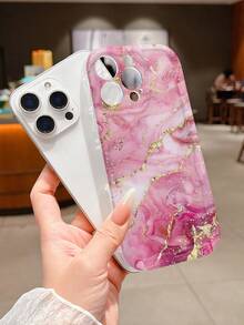 1个大理石纹奶油色透明防摔手机壳，TPU材质，适合作为节日礼物，兼容苹果iPhone Xs/Xs Max/Xr/11/12/13/14/15/16 Pro/Pro Max/14/15/16 Plus/17，男女通用 - 無色 - 查看 2