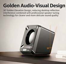 Lenovo A01 Mini Desktop Speaker, 3 Sound Field Modes, Gaming Speaker, 52mm Full Magnet Dual Speakers, 30° Angle Design, USB Wired Computer Speaker, Suitable For Laptops And Desktops. - View 10