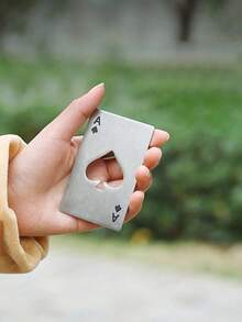 随机款式金属开瓶器，扑克牌黑桃A开瓶器，不锈钢啤酒开瓶器，适合放在钱包、口袋、房间装饰、配件中 - 彩色 - 查看 4