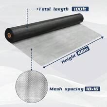 Multi-Functional Dense Mosquito-Proof Window Screen, Repair Accessories For Terraces, Balconies, Gardens, And Windows, Garden Privacy Screens, Mosquito Nets, Fence Mesh, Fiberglass Mesh, Cuttable, Washable, Easy To Replace/Install/DIY - Black - View 11