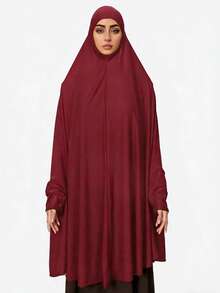 1 chiếc khăn trùm đầu cầu nguyện Hijab Khimar, thiết kế rộng rãi, kín đáo, khăn trùm đầu cầu nguyện cao cấp dành cho phụ nữ Hồi giáo, trang phục Hồi giáo Khimar Abaya. - Nhiều màu - Xem 5