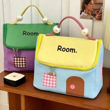 新款化妆包 女士便携式洗漱包 大容量多功能手提包 防水旅行化妆包 - 彩色 - 查看 7