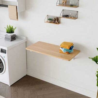 Wall-Mounted Folding Table, Space-Saving Folding Desk For Small Rooms, Multifunctional Floating Desk For Bathroom, Kitchen And Home Office, Easy To Assemble