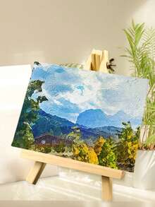 1个可调节多功能木制画架，照片展示架，三脚架式展示架，适用于画布、照片、标牌、手绘作品、派对用品，适合家庭、学校、工作室装饰和办公室使用，坚固便携设计 - 多色 - 查看 4