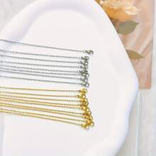 Bộ 10/20/50/100 chiếc dây chuyền mạ vàng 18K chất lượng cao bằng thép không gỉ, có khóa chữ O và móc càng cua, dùng để tự làm vòng cổ. - vòng cổ - Xem 3