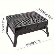 1 Stück tragbarer faltbarer Grill, Eisenstruktur, ohne Aufladung erforderlich, kompaktes und praktisches Design, geeignet für Outdoor-Camping, Picknicks, unverzichtbares Zubehör für tragbaren Outdoor-Grill, Camping-Grillzubehör, Outdoor-Grill, geeignet für Camping und Outdoor-BBQ, unverzichtbares Grillwerkzeug, Muttertag, Vatertag, Weihnachten, Halloween, Muss-haben für Sommerurlaub, Picknick-Kochen | Tragbarer Grill | Robuste Struktur - A - Übersicht 9