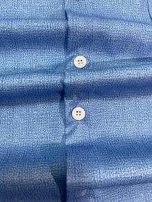Camisa de manga corta con bolsillo y estampado de cuadros, talla grande, casual básica para hombre - Celeste - Ver 6