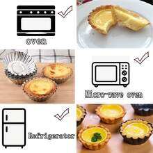 6 foremek do tart z powłoką nieprzywierającą, odpowiednich do wypieku babeczek, ciast, tart z kremem, muffinek i ciasteczek. Metalowe, faliste krawędzie, dobra przewodność cieplna, łatwe wyjmowanie z formy. - Wielokolorowe - Zobacz 5