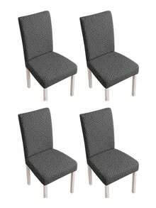 1-Piece Set, 4-Piece Set, Great Wall Pattern, L-Shaped Chair Cover, Home Goods, Dust-Proof And Elastic, Simple Style, All-In-One, Stool Cover, Wear-Resistant And Stain-Proof, Chair Cover, Suitable For Study, Living Room, And Various Other Places - Dark Grey - View 5