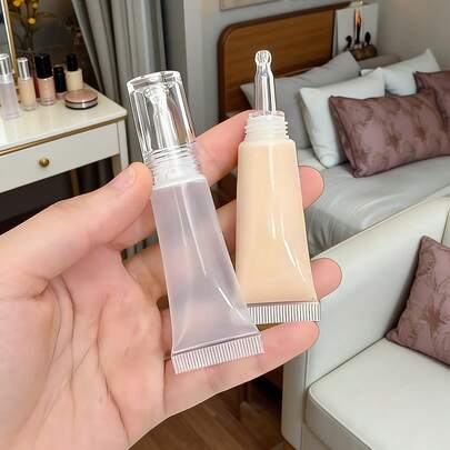 Chai đựng mỹ phẩm mini du lịch - Hộp đựng mỹ phẩm chống rò rỉ, di động dành cho kem nền và serum, thiết kế trong suốt, hoàn hảo cho những vật dụng cần thiết khi đi du lịch.