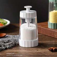 1pc Quantitative Salt Shaker For Kitchen Use, Transparent Creative Seasoning Jar Container For Salt Pepper MSG, Plastic Material, Modern Kitchen Style Kitchen Tools Kitchen Utensils Kitchen Gadgets Kitchen Essentials Kitchen Accessories, Clear Design, Household Salt Pepper Shaker, For Daily Cooking Meal Prep Home Use - Multicolor - View 10