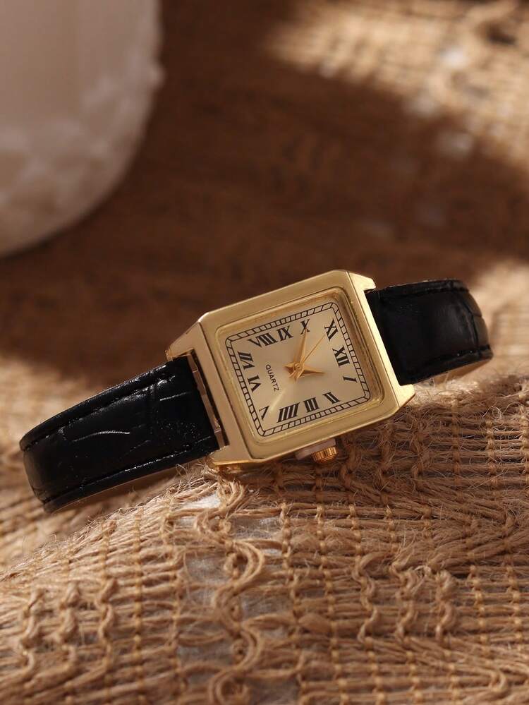 1pc Women's PU Leather Strap Watch, Retro British Style Small Dial Quartz Watch, Niche Luxury Fashion, Suitable For Holidays, Parties, Weddings, Back To School, Christmas, Thanksgiving, Halloween, Easter And Other Occasions, Best Gift For Women - Brown - View 7