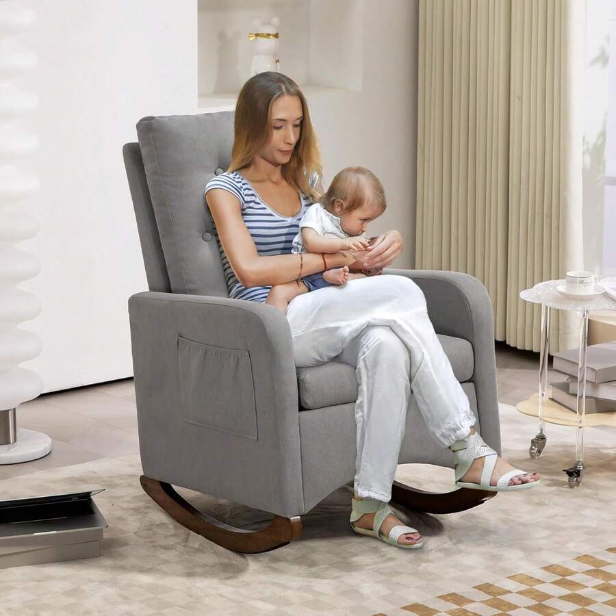 Baby Gliders, Ottomans & Rocking Chairs - Light Gray - View 1