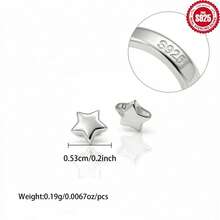 10pcs/Bag 925 Sterling Silver Five-Pointed Star Pendant, Spacer Beads Accessories, Suitable For Handmade Bracelets, Earrings, DIY Jewelry Making Materials - Silver - View 5