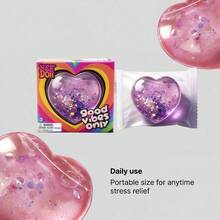 NEE DOH Heart-Shaped Pinching Music, Soft And Comfortable To The Touch, Non-Sticky, Fast Rebound, Cute And Small Shape, Portable Palm Toy - Hồng - Xem 4