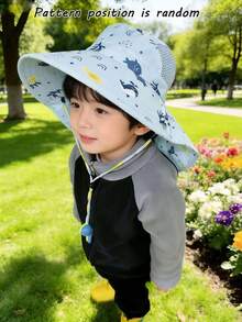 Mũ chống nắng mùa hè cho trẻ em, mũ tai bèo rộng vành thoáng khí bằng lưới, mũ choàng đi biển cho bé chống nắng. - mũ - Xem 17