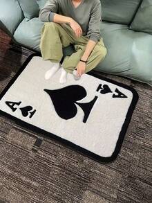 1pc Minimalist Creative Design Rug Made Of Velvet, Plush And Soft, Perfect For The Bedroom, Sofa, Or Bedside, Easy To Maintain For Home Decor Flannel Surface. - a - 查看 4