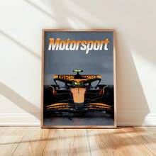 1pc Frameless Racing Car Poster, F1 Style Logo With White Text, Vintage Motorsport Art Print For Bedroom, Dorm, Living Room Decor, Back To School, Funky Posters, Wall Prints, Gift - Racing - View 3