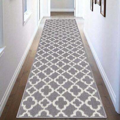 Non-Slip Moroccan Trellis Runner Rug - Long Hallway Carpet Suitable For Entryway, Kitchen, Bathroom - Washable Floor Rug With Moroccan