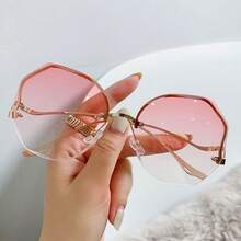 Women's Sunglasses UV Protection Sunshade Glasses For Big Faces Slimming Effect UV400 - Khung vàng, màu tím ở trên, màu hồng ở dưới. - Xem 3