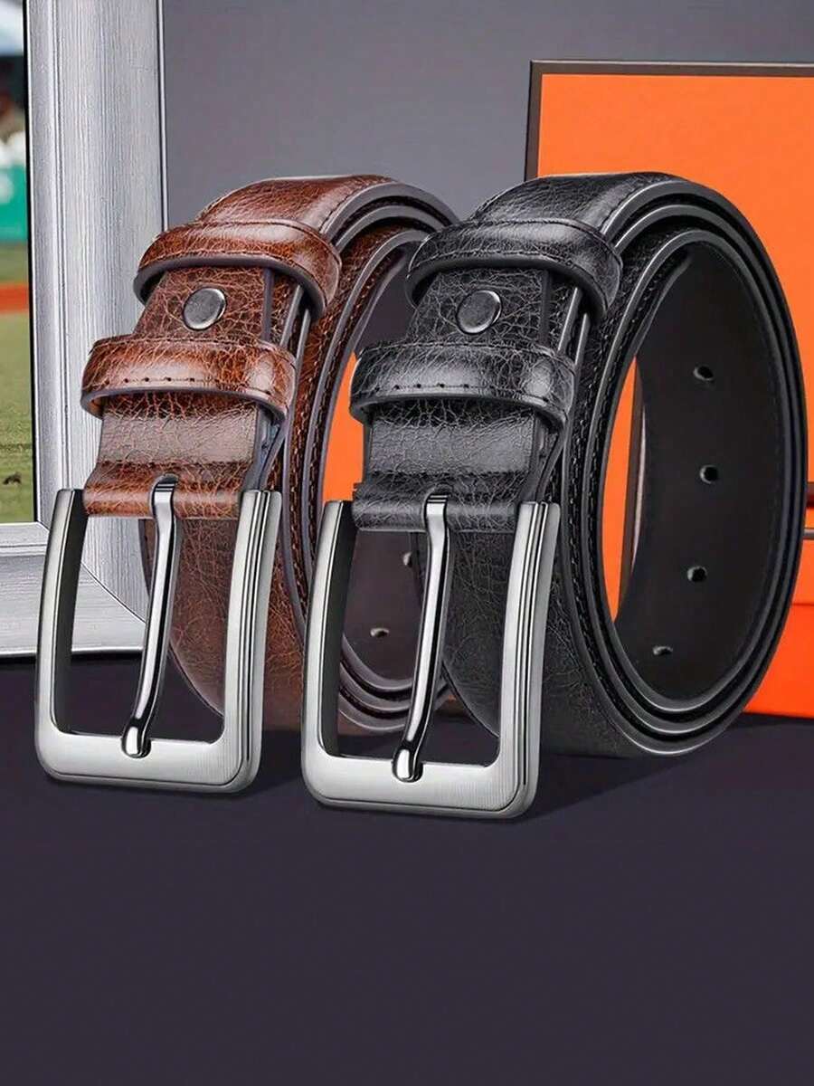 父亲节礼物 男士真皮针扣休闲复古腰带 青少年牛仔裤腰带 父亲节礼物 情人节礼物 - 彩色 - 查看 1