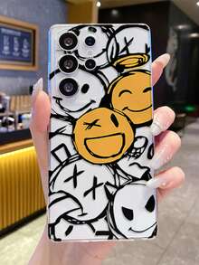 适用于三星 Galaxy S24/S25/S26 Ultra 和 17 Pro Max/16/15/14 的涂鸦风格透明手机壳，全包防摔保护套 - 彩色 - 查看 2