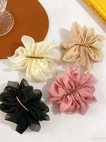 1 chiếc kẹp tóc hoa cho nữ, kẹp tóc bằng vải chiffon co giãn, phụ kiện tóc hàng ngày thanh lịch, nhẹ nhàng, đa năng, thích hợp cho mùa hè, kỳ nghỉ, du lịch, phụ kiện đội đầu, kẹp hoa, kẹp càng cua, lễ hội, sinh nhật. - Nhiều màu - Xem 1