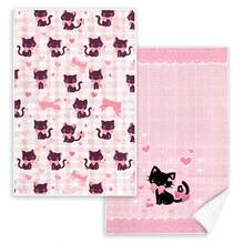 Kitchen Towels With Black Cat Patterns. The Size Is 40 * 60 Centimeters. Suitable For Use As Kitchen Decoration Or A Great Gift. They Can Be Used For Cleaning And Drying Items, As Well As For Home Decoration. Suitable For Various Purposes In Kitchens And Restaurants, It Is An Ideal Kitchen Utensil. - Multicolor - View 24