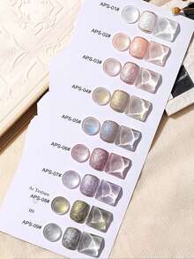 Mec 12ml Spring Summer Ac Texture Thread Gel Nail Polish, 9 Colors Sheer Jelly Gel, Milky White Pink Purple Gold Tones, 3D Ripple Water Wave Texture Effect, Glossy Glassy Finish, Soak Off UV/LED Curable Long-Lasting For Beach, Wedding & Daily Manicure - Multicolor - View 7