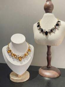 1 chiếc vòng cổ cho thú cưng đính đá pha lê chữa lành, trang sức đá quý sang trọng dành cho mèo và chó, vòng cổ choker có thể điều chỉnh với mặt dây chuyền hình bàn chân may mắn. - Nhiều màu - Xem 3