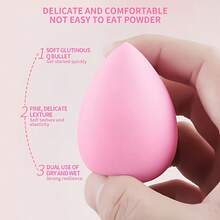 TUOGTCI Professional Soft Makeup Sponge Blender - Makeup Tool, Suitable For Foundation, Eyeshadow, Loose Powder - Applicable For All Makeup Types, Contouring And Highlighting, Dry And Wet Use, Essential For Party And Daily Makeup - Pink - View 4