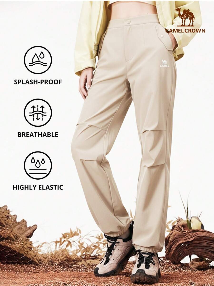 CAMEL CROWN Pantalones casuales de pierna recta para mujer, nuevo estilo de otoño/invierno, forro térmico, resistente al agua, pantalones deportivos y de senderismo - Ceniza de trufa - Ver 1