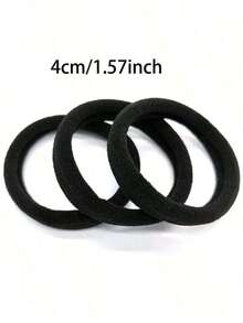 50/250/500pcs High Elasticity Hair Scrunchies - Fashionable Simple 4cm Ponytail Holders, Everyday Use & Gift Giving, Hair Elastics, Gym & Sport Accessories, Hair Bands - màu đen - Xem 6