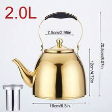 1pc Stainless Steel Kettle, Teapot, Coffee Pot, Suitable For Induction Cooktop, Gas Stove, Universal Home And Restaurant Use - Multicolor - View 11