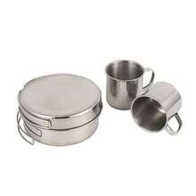 Lixada Camping Cookware Mess Kit 8pcs Stainless Steel Cooking Pot And Pan Set With Plates Cups For Camping Hiking Backpacking - 8pcs Set - View 3