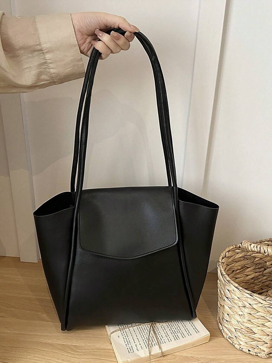 Bolso de mano de gran capacidad para mujer, nueva llegada de bolso de hombro versátil y de moda para ir al trabajo - Negro - Ver 1