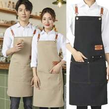2pcs Waterproof Apron, Unisex, Multi-Layer Canvas Material, Adjustable Design, Suitable For Chefs, Baristas And Waiters - Multicolor - View 3