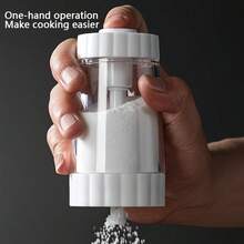 1pc Quantitative Salt Shaker For Kitchen Use, Transparent Creative Seasoning Jar Container For Salt Pepper MSG, Plastic Material, Modern Kitchen Style Kitchen Tools Kitchen Utensils Kitchen Gadgets Kitchen Essentials Kitchen Accessories, Clear Design, Household Salt Pepper Shaker, For Daily Cooking Meal Prep Home Use - Multicolor - View 4