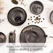 Moritz & Moritz VIDA Dinnerware Set - 18 Pieces - Anthracite Color Set 6 People - 6 Dinner Plates, 6 Deep Plates, 6 Dessert Plates FZEP - Than đá - Xem 8