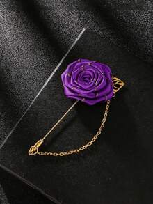 1 chiếc ghim cài áo hình hoa hồng tua rua, phụ kiện thời trang cho vest nam dự tiệc cưới. - hoa hồng - Xem 10