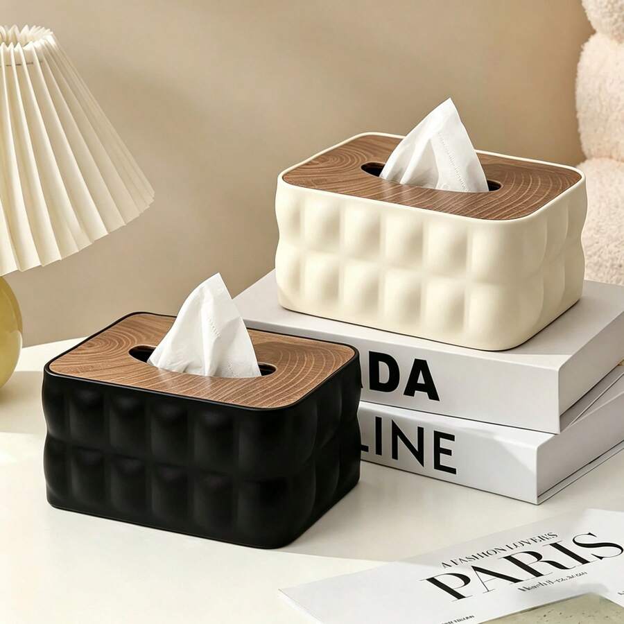 1 hộp đựng khăn giấy bằng gỗ thiết kế hình lông vũ, hộp đựng khăn ăn để bàn sang trọng cho phòng khách, hộp đựng khăn giấy sáng tạo. - Nhiều màu - Xem 1