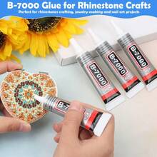 4 Pcs 15ml B7000 Clear Super Glue, Rhinestone & Craft Glue With Precision Tip, Bedazzling Kit Supplies For Jewelry Making, Bead Gem Craft, Fabric, Shoes, DIY, Crafts - 4 cái, 0,5 fl oz (15ml) - Xem 4